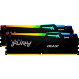 Kingston FURY Beast RGB 64 Go DDR5-6400 (2x 32 Go) mémoire vive Noir, KF564C32BBEAK2-64, XMP 3.0, EXPO 1.1