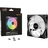 be quiet! Light Wings LX PWM high-speed ventilateur de boîtier RGB  Noir, 140 x 140 x 25 mm, Ventilateur, 14 cm, 1800 tr/min, 127,9 m³/h, Noir