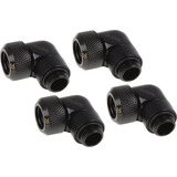 Alphacool Fitting HardTube 13 mm 90°, Connecteur Noir, 4 pièces