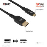 Club 3D Câble USB-C vers DisplayPort 2.1 DP54 bidirectionnel, 8K120Hz, 2 m Noir