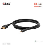 Club 3D Câble USB-C vers DisplayPort 2.1 DP54 bidirectionnel, 8K120Hz, 2 m Noir