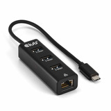 Club 3D USB-C 5 Gbps vers 3 ports USB Type-A + Gigabit Ethernet, Adaptateur Noir, 3x USB-A 5 Gbps, RJ-45 Gigabit