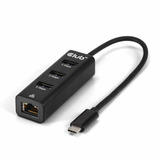 Club 3D USB-C 5 Gbps vers 3 ports USB Type-A + Gigabit Ethernet, Adaptateur Noir, 3x USB-A 5 Gbps, RJ-45 Gigabit