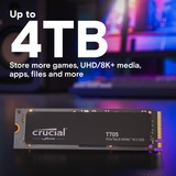 Crucial T705 4 To SSD Noir, PCIe 5.0 x4, NVMe 2.0, M.2 2280