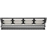 Digitus CAT 6, panneau de brassage de classe E Noir, panneau de brassage de classe E, RJ-45, Noir, Acier galvanisé, SECC, Acier, Montage de rack, 560 mm, 75 mm