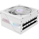 GIGABYTE GP-AE1000PM PG5 ICE alimentation  modulaire 1000 watt Blanc, 1x 12VHPWR, 6x PCIe, 80 PLUS Platinum, Conception entièrement modulaire, Ventilateur de 120 mm, Compatible ATX 3.0, Prise EU, 1000 W, 100 - 240 V, 50/60 Hz, 15 - 6.5 A, Actif, 125 W