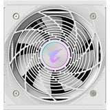 GIGABYTE GP-AE1000PM PG5 ICE alimentation  modulaire 1000 watt Blanc, 1x 12VHPWR, 6x PCIe, 80 PLUS Platinum, Conception entièrement modulaire, Ventilateur de 120 mm, Compatible ATX 3.0, Prise EU, 1000 W, 100 - 240 V, 50/60 Hz, 15 - 6.5 A, Actif, 125 W