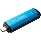 Kingston IronKey Vault Privacy 50 8 Go, Clé USB Bleu clair/Noir, USB-A 3.2 Gen 1 (5 Gbit/s)