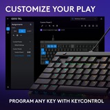 Logitech G515 TKL Low Profile RGB clavier gaming mécanique Noir, Layout US (QWERTY), GL Tactile, 80% (TKL), Double-shot PBT