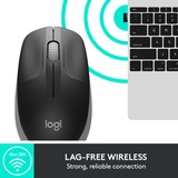 Logitech M190 full size wireless mouse, Souris Gris