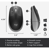 Logitech M190 full size wireless mouse, Souris Gris