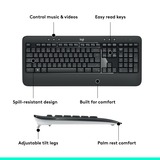 Logitech MK540 Advanced set de bureau sans fil Gris foncé, Layout EU (QWERTY), 1000 dpi