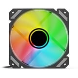 Sharkoon SHARK Mirror RGB PWM REVERSE, Ventilateur de boîtier Noir, 4 broches PWM