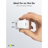 goobay Chargeur rapide USB-C PD GaN Nano (20 W) Blanc, 1x USB-C, Power Delivery 3.0