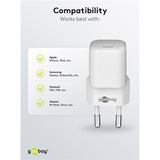 goobay Chargeur rapide USB-C PD GaN Nano (20 W) Blanc, 1x USB-C, Power Delivery 3.0
