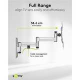 goobay Support mural TV Caravan FULLMOTION (M), 13 à 43 pouces Argent
