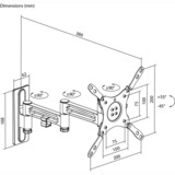 goobay Support mural TV Caravan FULLMOTION (M), 13 à 43 pouces Argent