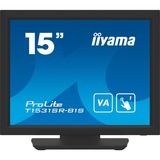 iiyama ProLite T1531SR-B1S 15" Moniteur tactile Noir (Mat), 1x DisplayPort, 1x HDMI, 1x VGA