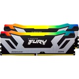 Kingston 48 Go DDR5-8400 (2x 24 Go) Dual-Kit, Mémoire vive Argent/Noir, KF584CU40RSAK2-48, Renegade Silver RGB, XMP 3.0