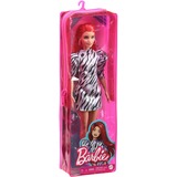 Mattel Barbie Fashionistas - Robe noire et blanche, Poupée 