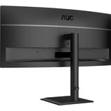 AOC CU34E4CV 34" Moniteur UltraWide incurvé Noir, 1x DisplayPort, 2x HDMI, 1x USB-C, 4x USB-A, 1x RJ-45, 120 Hz, 86,4 cm (34"), 3440 x 1440 pixels, 4 ms, Noir