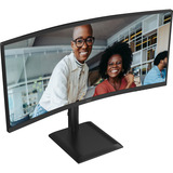 AOC CU34E4CV 34" Moniteur UltraWide incurvé Noir, 1x DisplayPort, 2x HDMI, 1x USB-C, 4x USB-A, 1x RJ-45, 120 Hz, 86,4 cm (34"), 3440 x 1440 pixels, 4 ms, Noir