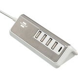 Brennenstuhl Chargeur USB multiple estilo Blanc/en acier inoxydable