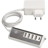 Brennenstuhl Chargeur USB multiple estilo Blanc/en acier inoxydable