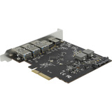 DeLOCK PCIe x4 card > 2x USB-C + 3x USB-A, Carte d'interface 