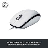 Logitech M100, Souris Blanc/gris, 1000 dpi