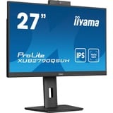 iiyama ProLite XUB2790QSUH-B1 27" Moniteur  Noir, 100Hz, HDMI, DisplayPort, USB, Audio, webcam