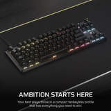 Corsair RGB clavier gaming mécanique Noir, Layout US (QWERTY), Corsair MLX Red v2, 80% (TKL)