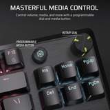 Corsair RGB clavier gaming mécanique Noir, Layout US (QWERTY), Corsair MLX Red v2, 80% (TKL)