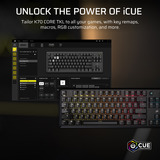 Corsair RGB clavier gaming mécanique Noir, Layout US (QWERTY), Corsair MLX Red v2, 80% (TKL)
