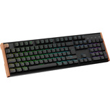 Keychron K10 HE-F1, clavier Noir/Marron, Layout BE, Gateron Double-Rail Magnetic Nebula, LED RGB, remplaçables à chaud, Bluetooth, 2,4 GHz