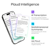 Plaud Note Pro, Enregistreur vocal Argent, 64 Go, Bluetooth (BLE 5.4), Wi-Fi double bande (2,4 GHz et 5 GHz)