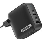 Sitecom 165W GaN Power Delivery chargeur Noir, 3x USB-C, 1x USB-A