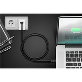 goobay USB-C 4.0 Gen 3.2, Câble Noir, 0,8 mètres