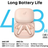 Anker Liberty 5 casque  Rose, Bluetooth 5.4, Adaptive ANC 3.0, IP55