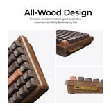 Keychron K2HE All-Wood Special Edition clavier mécanique Bois, Layout US (QWERTY), Gateron Double-Rail Magnetic Nebula, 75%, Gateron Double-Rail Magnetic, OSA PBT double-shot, hot swap, Bluetooth 5.2 | USB-C