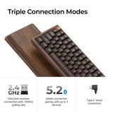 Keychron K2HE All-Wood Special Edition clavier mécanique Bois, Layout US (QWERTY), Gateron Double-Rail Magnetic Nebula, 75%, Gateron Double-Rail Magnetic, OSA PBT double-shot, hot swap, Bluetooth 5.2 | USB-C