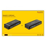 DeLOCK DisplayPort 1.4, 8K 60Hz, USB 3.2 Gen 1, Audio, Switch KVM Gris/Noir
