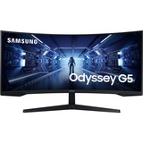 Samsung Odyssey G5 34" Moniteur UltraWide gaming incurvé  Noir, HDMI, DisplayPort, 165 Hz