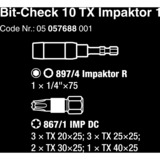 Wera Contrôle de bits 10 TX Impaktor 1, Set d'embouts de vissage 10 pièces, revêtement diamant