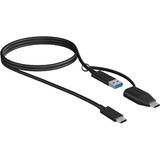 ICY BOX FD-A-USBC-002, USB-C 10Gbps Cable- Model E, Câble Noir, 1 mètre