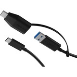 ICY BOX FD-A-USBC-002, USB-C 10Gbps Cable- Model E, Câble Noir, 1 mètre