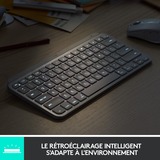 Logitech MX Keys Mini pour Mac Minimalist Wireless Illuminated, clavier Graphite, Layout FR, Bluetooth