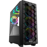 Sharkoon RGB HEX boîtier midi tower Noir | 2x USB-A | 1x USB-C | RGB | Window