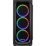 Sharkoon TK5M RGB boîtier midi tower Noir | 3x USB-A | Window