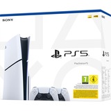 Sony PlayStation 5 (Slim) + deux manettes sans fil DualSense, Console de jeu Blanc/Noir